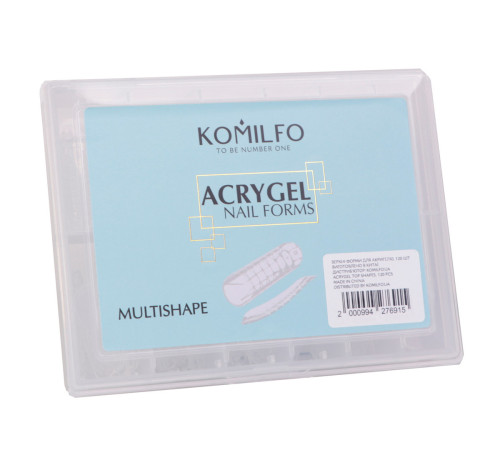 Верхні форми для нарощування Komilfo Acryl Gel Nail Forms Multishape універсальні, 120 шт