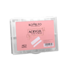 Верхні форми для нарощування Komilfo Top Nail Forms, Long Arch, довгі арочні 130 шт
