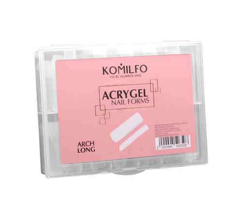 Верхні форми для нарощування Komilfo Top Nail Forms, Long Arch, довгі арочні 130 шт