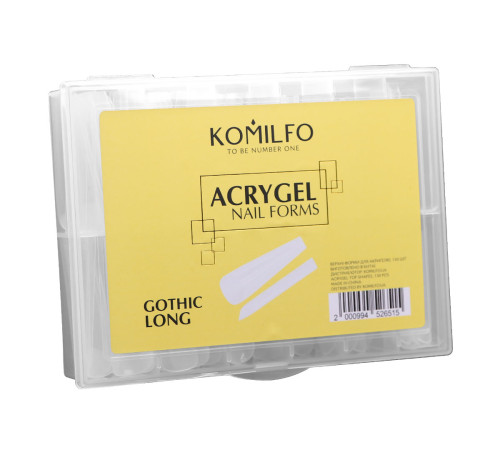 Komilfo Top Nail Forms, Long Gothic, long gothic almond, 130 pcs.