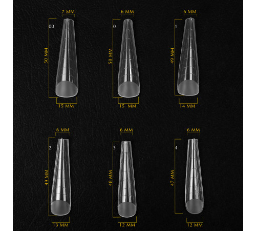 Komilfo Top Nail Forms, Long Gothic, long gothic almond, 130 pcs.