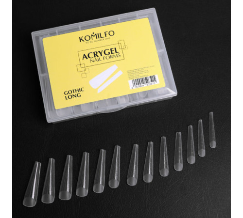 Komilfo Top Nail Forms, Long Gothic, long gothic almond, 130 pcs.