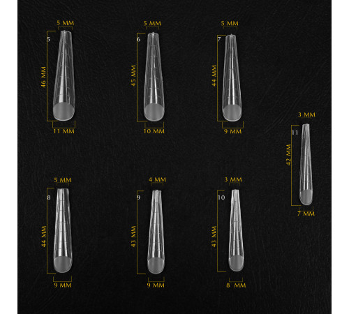 Komilfo Top Nail Forms, Long Gothic, long gothic almond, 130 pcs.