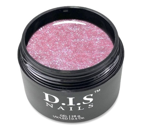 Гель DIS Hard Cover Pink Shimmer рожевий з шиммером, 28 мл