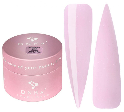 Гель DNKA Builder Gel №07 Pink Pollen рожевий з срібним шиммером, 30 мл