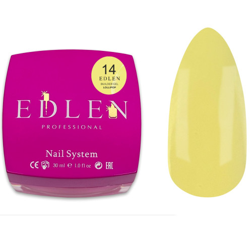 Гель Edlen Builder Gel Lollipop №14, жовтий, 30 мл