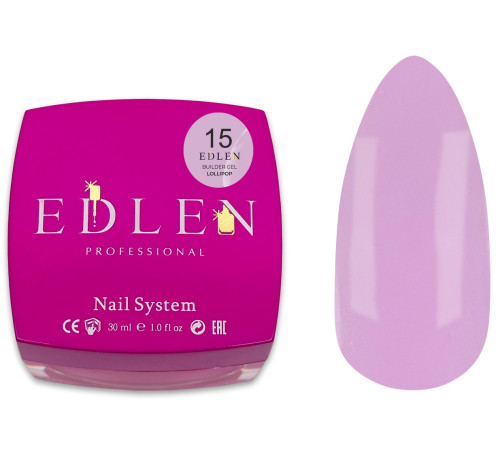 Гель Edlen Builder Gel Lollipop №15, пурпурный, 30 мл