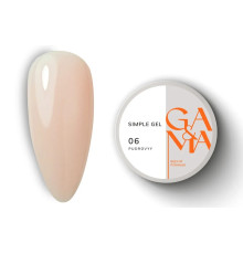 Гель GaMa Simple gel №06, пудровый, 15 мл