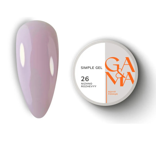 GaMa Simple gel No. 26, pale pink, 30 ml