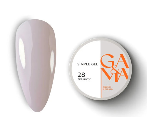 Gel GaMa Simple gel No. 28, marshmallow, 15 ml