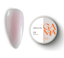 Гель GaMa Simple gel №31 Nizhnyy, ніжно-рожевий з блискітками, 30 мл