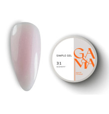 GaMa Simple gel No. 31 Nizhnyy, pale pink with sparkles, 30 ml