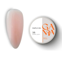 GaMa Simple gel No. 35 Nizhno-lilovyy, warm nude, 15 ml
