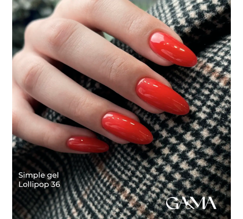 Гель GaMa Simple gel №36 Lollipop, червоний, 30 мл