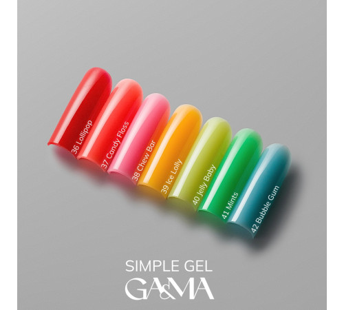 Гель GaMa Simple gel №36 Lollipop, червоний, 30 мл
