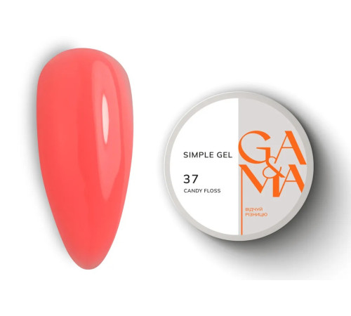 Гель GaMa Simple gel №37 Candy Floss, лососевий, 30 мл