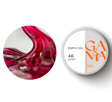 Гель GaMa Simple gel №46 Garnet гарнет, малиновий, 15 мл