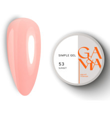 Гель GaMa Simple gel №53 Sunset, персиковий, 15 мл