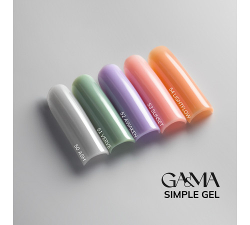 Гель GaMa Simple gel №54 Lightflow, соковитий кораловий, 15 мл