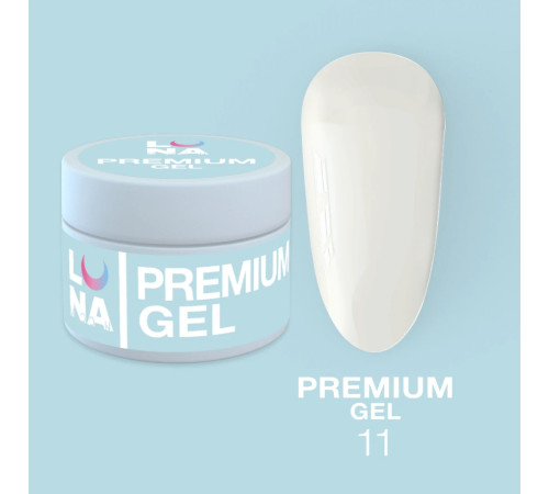Гель Luna Gel Premium №11 молочно-білий, 15 мл