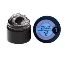 Gel for decoration Pink Off Decor gel No. 01, transparent, 5 g