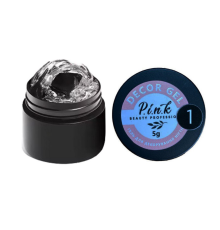 Гель для декора Pink Off Decor gel №01, прозрачный, 5 г