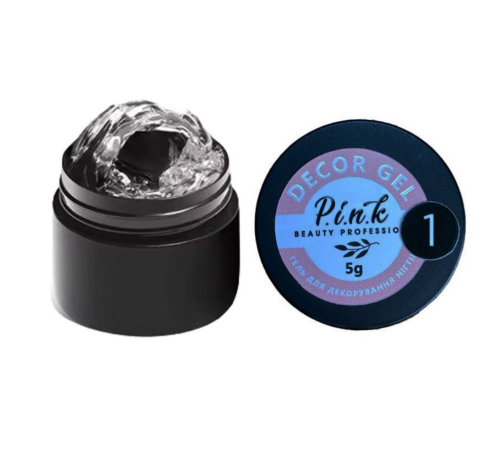 Gel for decoration Pink Off Decor gel No. 01, transparent, 5 g
