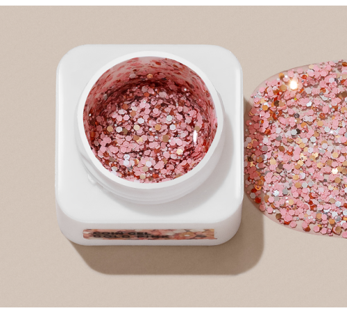Гель для дизайну HEYLOVE Coin gel Gold Pink, рожевий, 5 г