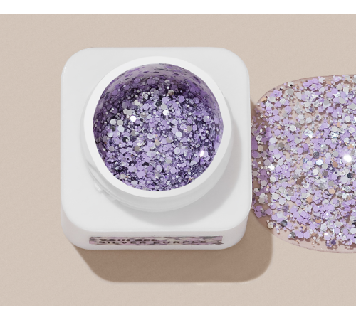 Гель для дизайну HEYLOVE Coin gel Silver Purple, лавандовий, 5 г
