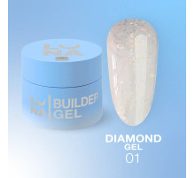 Гель для нарощування Luna Gel Diamond №1, молочний, 15 мл