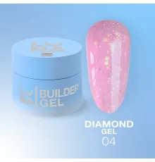 Гель для нарощування Luna Gel Diamond №4, рожевий, 15 мл