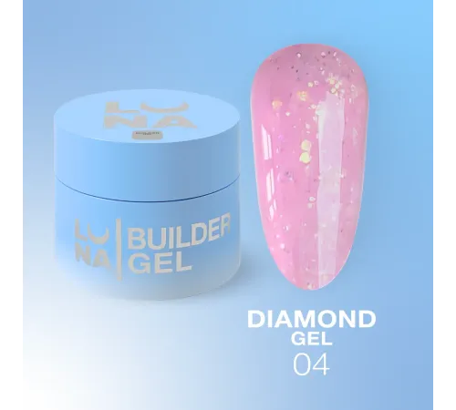 Гель для нарощування Luna Gel Diamond №4, рожевий, 15 мл