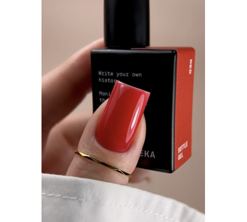 Гель для нігтів BIBLIOTEKA Bottle gel Red, червоний, 10 мл