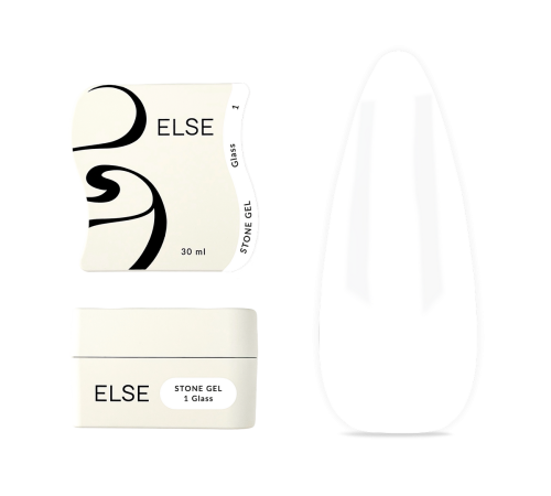 Гель для нігтів Else Stone gel №01 Glass, прозорий, 30 мл