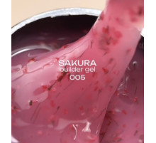 Гель для нігтів FOX Sakura Builder gel №005, з сухоцвітами, 15 мл
