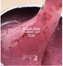 Гель для ногтей FOX Sakura Builder gel №005, с сухоцветами, 15 мл