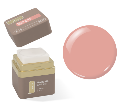 Гель для нігтів HEYLOVE Frame Gel Soft skin, темний нюд, 30 мл