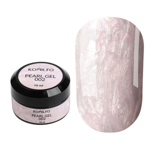 Гель для нігтів Komilfo Pearl Gel №002, ніжно-рожевий, 15 мл