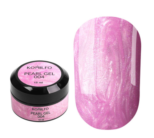 Гель для нігтів Komilfo Pearl Gel №004, яскраво-рожевий, 15 мл