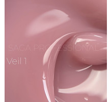 Гель для нігтів Saga Builder gel Veil №01, персиково-рожевий, 15 мл
