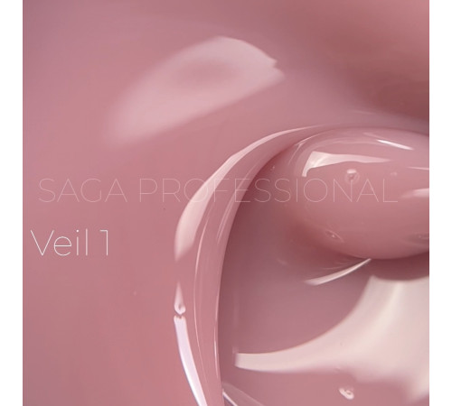 Гель для нігтів Saga Builder gel Veil №01, персиково-рожевий, 15 мл