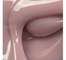 Гель для нігтів Saga Builder gel Veil №02, пильно-рожевий, 15 мл