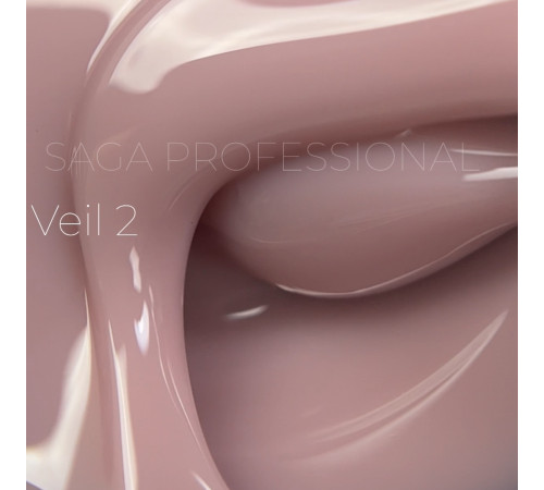 Гель для нігтів Saga Builder gel Veil №02, пильно-рожевий, 15 мл