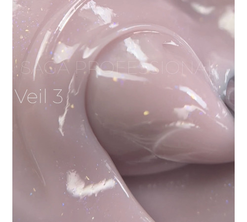 Гель для нігтів Saga Builder gel Veil №03, світло-рожевий з мікроблиском, 30 мл