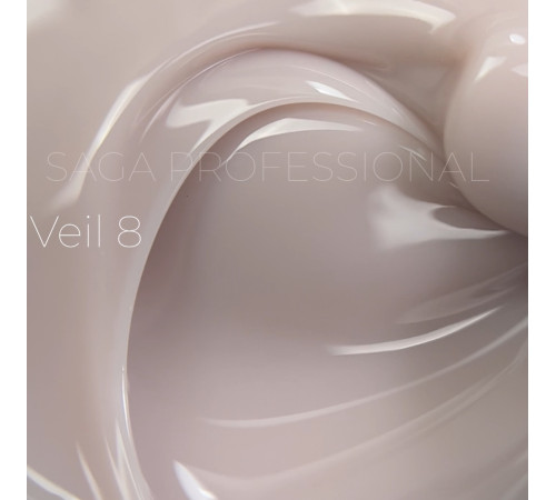 Гель для нігтів Saga Builder gel Veil №08, бежево-рожевий, 15 мл