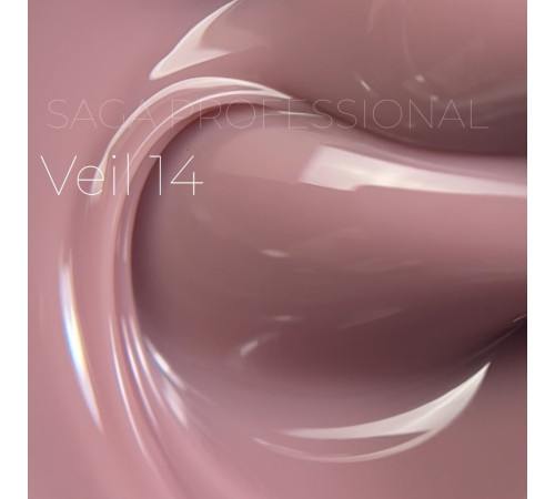Гель для нігтів Saga Builder gel Veil №14, приглушено-рожевий, 15 мл