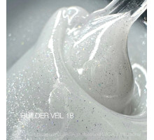 Гель для нігтів Saga Builder gel Veil №18, молочний з блискітками, 15 мл