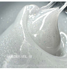 Гель для нігтів Saga Builder gel Veil №18, молочний з блискітками, 15 мл