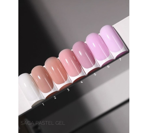 Гель для ногтей Saga Builder Pastel Color №01, белый, 15 мл