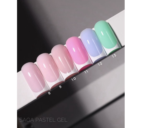 Гель для ногтей Saga Builder Pastel Color №13, бирюзовый, 15 мл